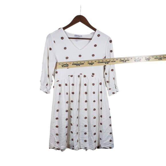 Polagram White Babydoll Midi Dress Women S Flowy LongSleeve Cottagecore Coquette - Picture 8 of 10